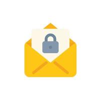 Mail privacy icon flat vector. Data protect vector