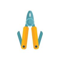 Multipurpose tool icon flat vector. Knife multitool vector