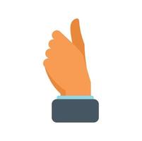 Small thumb up icon flat vector. Arm gesture vector