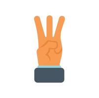 Three finger icon flat vector. Hold ok vector