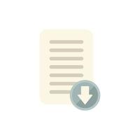 Download document icon flat vector. Web interface vector