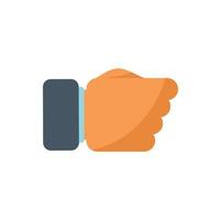 Fist icon flat vector. Hold palm vector