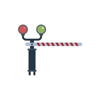 Danger barrier icon flat vector. Train road vector