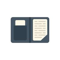 Personal notebook icon flat vector. Office service vector