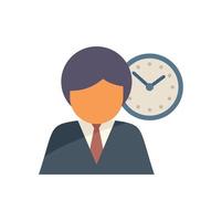 Work hour help icon flat vector. Office service vector