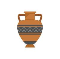 Craft amphora icon flat vector. Vase jar vector