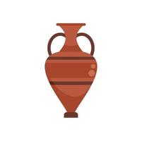 Wine amphora icon flat vector. Vase pot vector