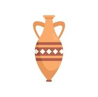 Greece amphora icon flat vector. Vase pot vector