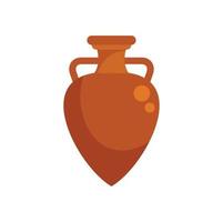 History amphora icon flat vector. Greek pot vector