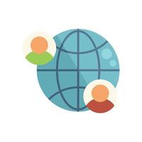 Global people market icon flat vector. Segment target vector