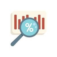 Percent market segmentation icon flat vector. Segment target vector