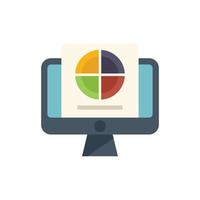 Segment chart icon flat vector. Market target vector