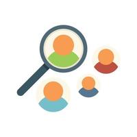 Business people search icon flat vector. Segment market vector