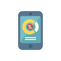 Phone market segmentation icon flat vector. Segment target vector