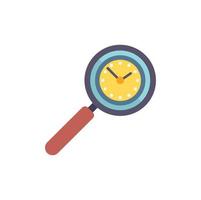 Time search control icon flat vector. Work project vector