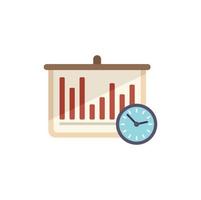 Banner timer icon flat vector. Clock project vector