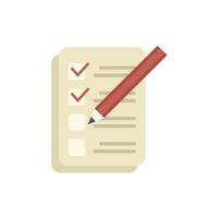 Write task icon flat vector. Work project vector