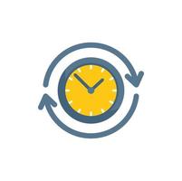 Time control icon flat vector. Project clock vector