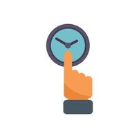 Touch time control icon flat vector. Work task vector