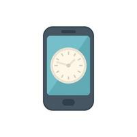 Smartphone timer icon flat vector. Clock project vector