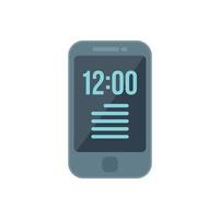 Phone time icon flat vector. Work control vector