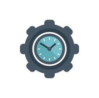 Gear time icon flat vector. Clock project vector