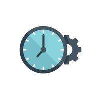 Clock gear time icon flat vector. Work control vector