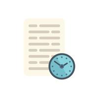 Paper time icon flat vector. Clock project vector