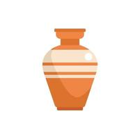 Amphora urn icon flat vector. Vase pot vector