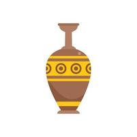 Urn icon flat vector. Vase pot vector