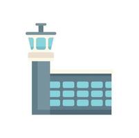 Airport tower icon flat vector. Ground support vector