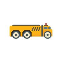 Cargo machine icon flat vector. Airport ground vector