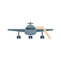 Airplane stairs icon flat vector. Airport support vector