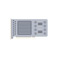 Gpu icon flat vector. Computer card vector