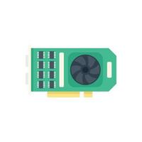 Motherboard gpu icon flat vector. Computer card vector