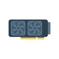 Gpu hardware icon flat vector. Computer card vector