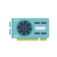 Pci gpu card icon flat vector. Pc video vector