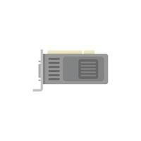 Gpu display icon flat vector. Computer video vector