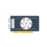 Cpu video card icon flat vector. Computer gpu vector