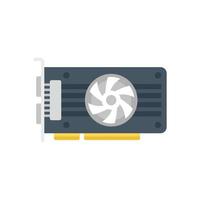 Cpu video card icon flat vector. Computer gpu vector