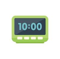 Digital alarm clock icon flat vector. Flexible time vector