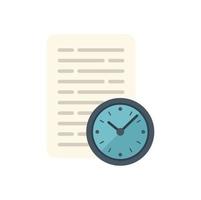 Paper work icon flat vector. Office time vector