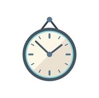 Wall clock icon flat vector. Work time vector