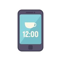 vector plano de icono de tiempo de comida de trabajo. oficina de negocios