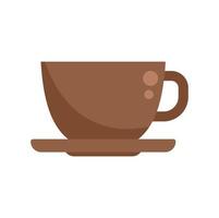 Morning coffee cup icon flat vector. Work time vector