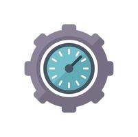Work clock icon flat vector. Work time vector