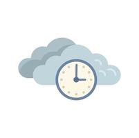 Work cloud hour icon flat vector. Office time vector