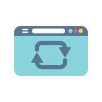Repost web page icon flat vector. Repost chart vector