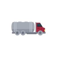 Milk tank truck icon flat vector. Factory cheese vector