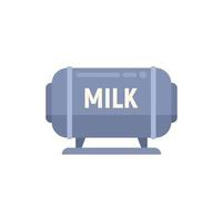 Milk tank icon flat vector. Food production vector